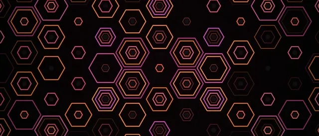 21:9 Ultrawide 60fps Neon Hexagon Motion Background VJ Loop