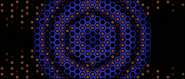 21:9 Ultrawide | 60fps Neon Hexagon Network VJ Loop Screensaver
