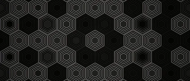 21:9 Ultrawide | Black Hexagon Geometric 60fps Screensaver VJ Loop