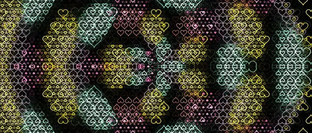 21:9 Ultrawide Colorful Neon Hearts 60fps VJ Loop Screensaver