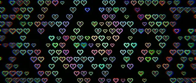 21:9 Ultrawide Colorful Neon Hearts 60fps VJ Loop Screensaver