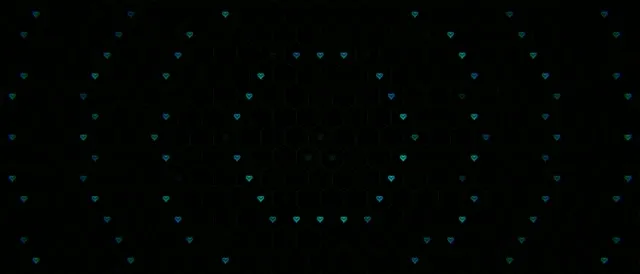 21:9 Ultrawide | Cyan Falling Hearts 60fps Screensaver VJ Loop