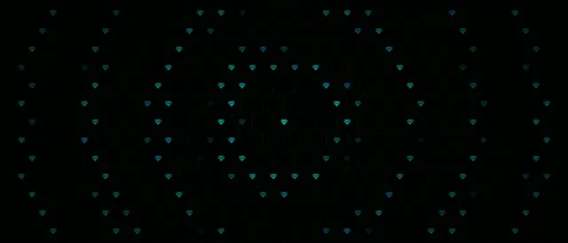 21:9 Ultrawide | Cyan Hearts Floating 60fps Screensaver VJ Loop