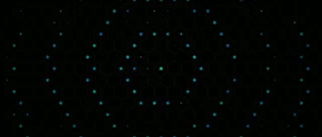 21:9 Ultrawide | Cyan Hexagon Network Nodes 60fps Screensaver VJ Loop