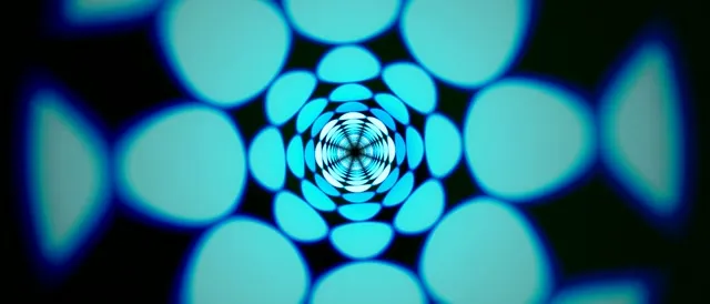 21:9 Ultrawide | Cyan Tunnel Light Circle 60fps Screensaver VJ Loop