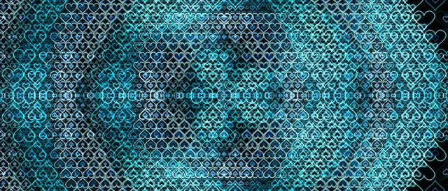 21:9 Ultrawide | Glowing Cyan Hearts 60fps Screensaver VJ Loop