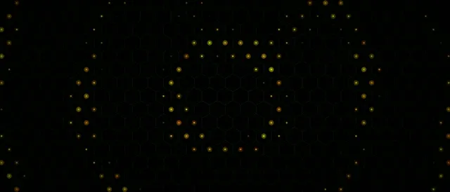 21:9 Ultrawide | Golden Hexagon Network Motion 60fps Screensaver VJ Loop