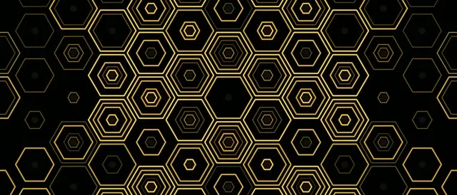 21:9 Ultrawide | Hexagon Gold Black Geometric 60fps Screensaver VJ Loop