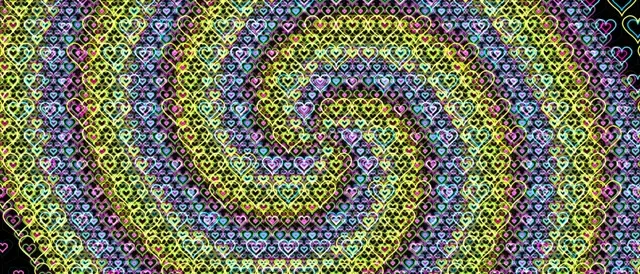 21:9 Ultrawide | Neon Heart Pattern 60fps Screensaver VJ Loop