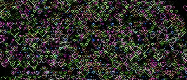 21:9 Ultrawide | Neon Hearts 60fps Screensaver VJ Loop