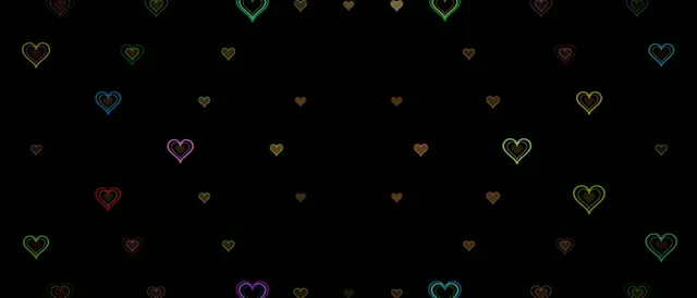 21:9 Ultrawide | Neon Hearts Falling 60fps Screensaver VJ Loop