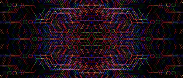 21:9 Ultrawide | Neon Hexagon Circuit 60fps Screensaver VJ Loop