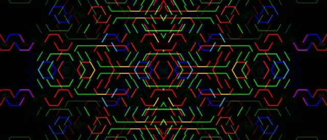 21:9 Ultrawide | Neon Hexagon Geometric 60fps Screensaver VJ Loop