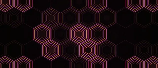 21:9 Ultrawide Neon Hexagon Grid 60fps VJ Loop Screensaver Motion