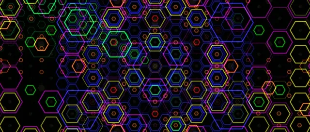 21:9 Ultrawide | Neon hexagon mesh 60fps screensaver VJ loop