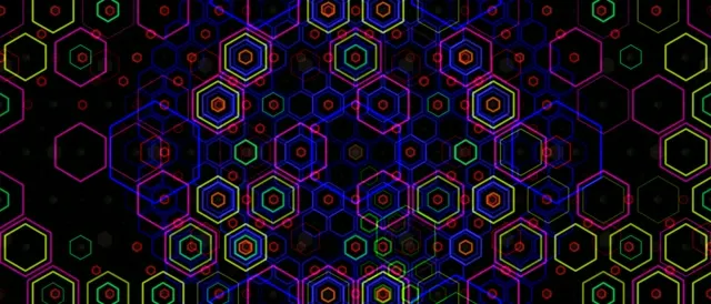 21:9 Ultrawide | Neon Hexagon Network 60fps Screensaver VJ Loop