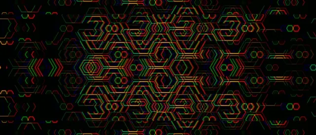 21:9 Ultrawide | Neon Hexagon Tech Pattern 60fps Screensaver VJ Loop