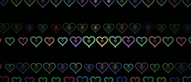 21:9 Ultrawide | Neon Rainbow Heart 60fps Screensaver VJ Loop