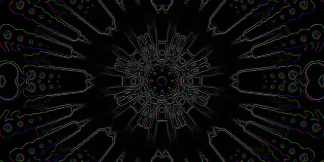 2:1 Aspect 60fps Neon Tunnel Screensaver - Geometric Star Vortex Motion Background