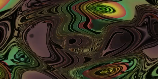 2:1 Aspect 60fps Screensaver Neon Tunnel Molten Organic Swirls Loopable Video