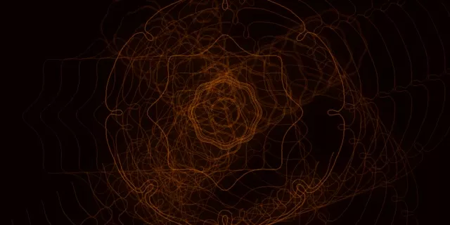 2:1 Cinema 60fps Screensaver Neon Tunnel Tangled Orange Threads Loopable video