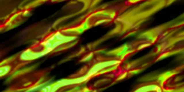 2:1 Cinemascope 60fps Neon Tunnel Screensaver - Twisting Neon Waves Loopable Video