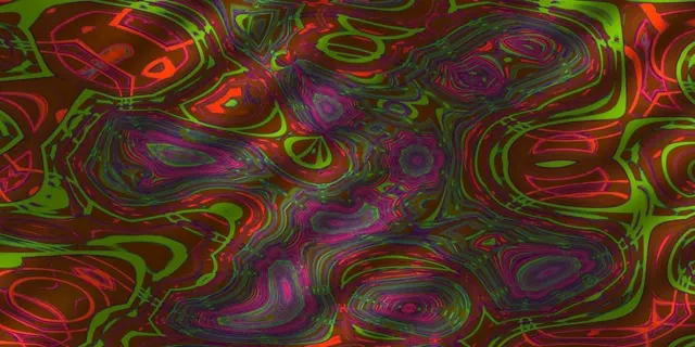 2:1 Cinematic 60fps Neon Tunnel Screensaver Rainbow Wave VJ Clip