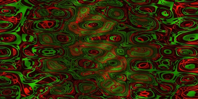 2:1 Cinematic 60fps Screensaver Neon Tunnel Concentric Fractal Geometry Loopable Video