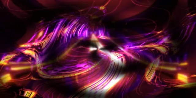 2:1 Cinematic 60fps Screensaver Neon Tunnel Twisting Violet Plasma Waves VJ Animation