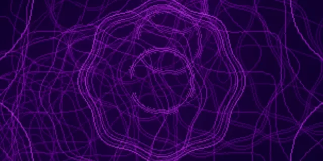 2:1 Cinematic 60fps Screensaver - Purple Neon Tunnel Undulating Wave Pattern Vj Footage
