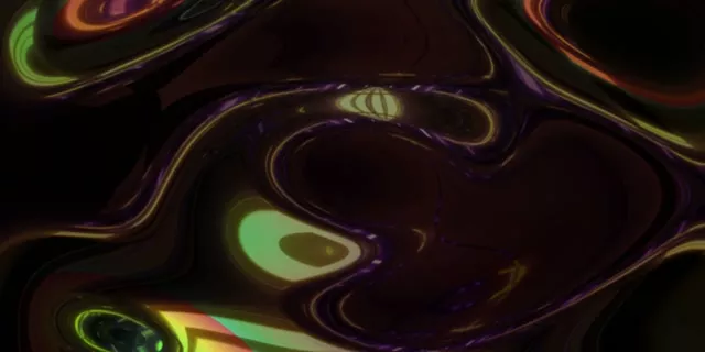 2:1 Landscape 60fps Screensaver Neon Tunnel Pulsating Ribbon Curves Motion Background