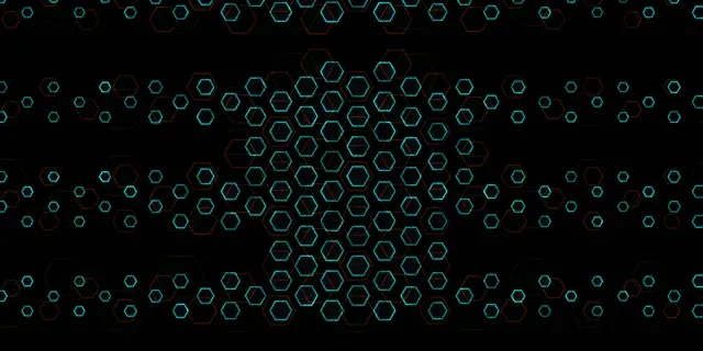 2:1 Univisium 60FPS Cyan Hexagon Tunnel Screensaver | Live Wallpaper Loop