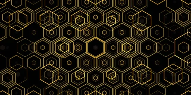 2:1 Univisium 60fps Golden Hexagon Screensaver VJ Animation