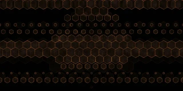 2:1 Univisium 60FPS Golden Hexagon Vortex Screensaver | VJ Animation