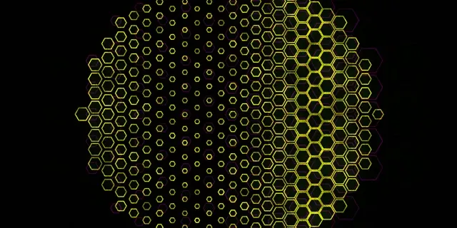 2:1 Univisium 60fps Hexagon Pattern Screensaver VJ Animation Neon