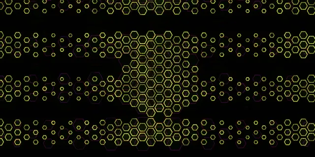 2:1 Univisium 60FPS Hexagon Screensaver | Yellow Geometric VJ Background
