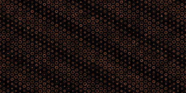 2:1 Univisium | 60FPS Hexagon Tunnel Screensaver VJ Loop Gold Black
