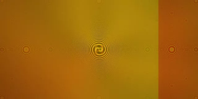 2:1 Univisium 60FPS Orange-Yellow Concentric Circles | VJ Neon Screensaver Loop