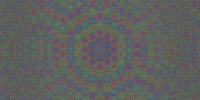 2:1 Univisium | 60fps Pulsing Teal Rose Hexagon VJ Animation