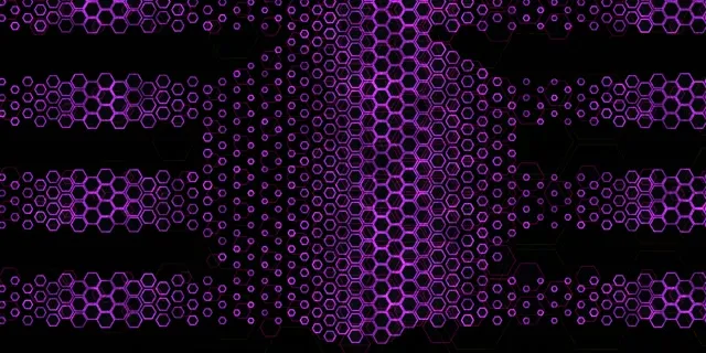 2:1 Univisium | 60fps Purple Hexagon Tunnel Screensaver VJ Loop Neon