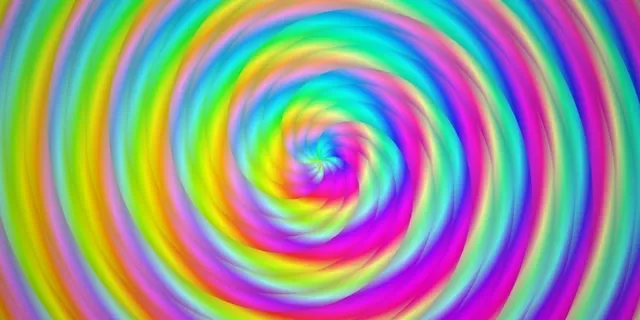 2:1 Univisium 60FPS Rainbow Vortex Screensaver | Motion Background VJ Loop