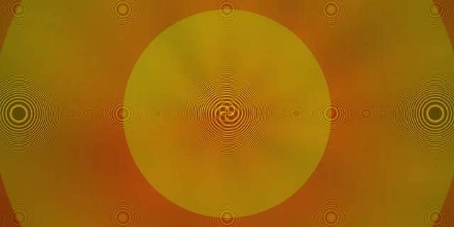 2:1 Univisium 60FPS Screensaver | Concentric Circles Spiral VJ Loop Yellow