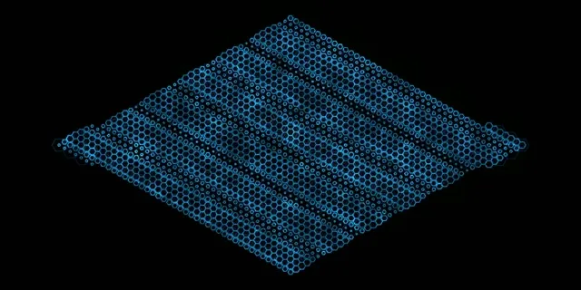 2:1 Univisium 60fps Screensaver Neon Tunnel Background for Edits Blue Hexagon