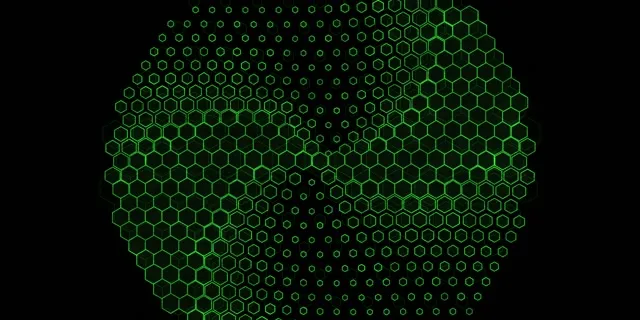 2:1 Univisium 60fps Screensaver Neon Tunnel Green Hexagons Background