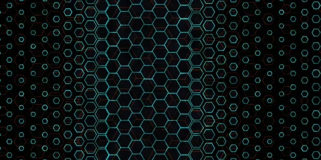 2:1 Univisium 60fps Screensaver Neon Tunnel Live Wallpaper Cyan Hexagons