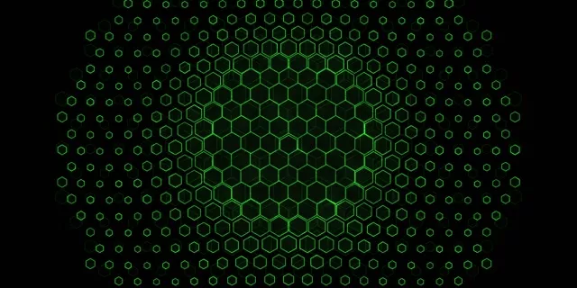 2:1 Univisium 60fps Screensaver Neon Tunnel Motion Background Hex Grid Design