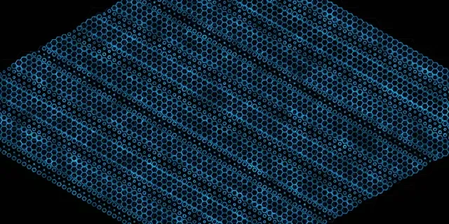 2:1 Univisium 60fps Screensaver Neon Tunnel VJ Loop Cyan Blue Geometric Design