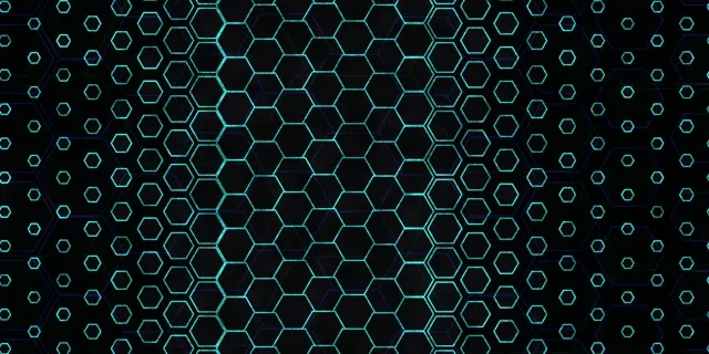 2:1 Univisium 60fps Screensaver Neon Tunnel VJ Loop Cyan Geometric