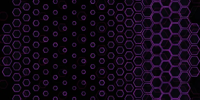 2:1 Univisium 60fps Screensaver Neon Tunnel VJ Loop Purple Hex Pattern