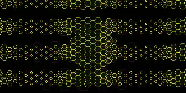 2:1 Univisium 60fps Yellow Hexagon Tunnel Screensaver - VJ Loop Neon